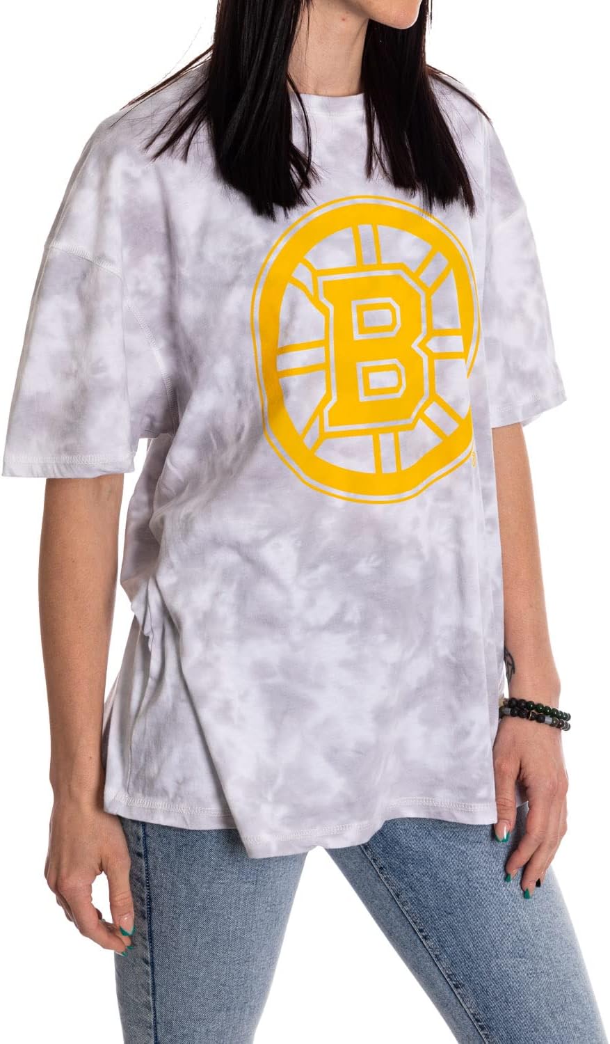 Calhoun NHL Womens Oversized Loose Fit Drop Shoulder Tie Dye Crewneck Short Sleeve T-Shirt - Image 3