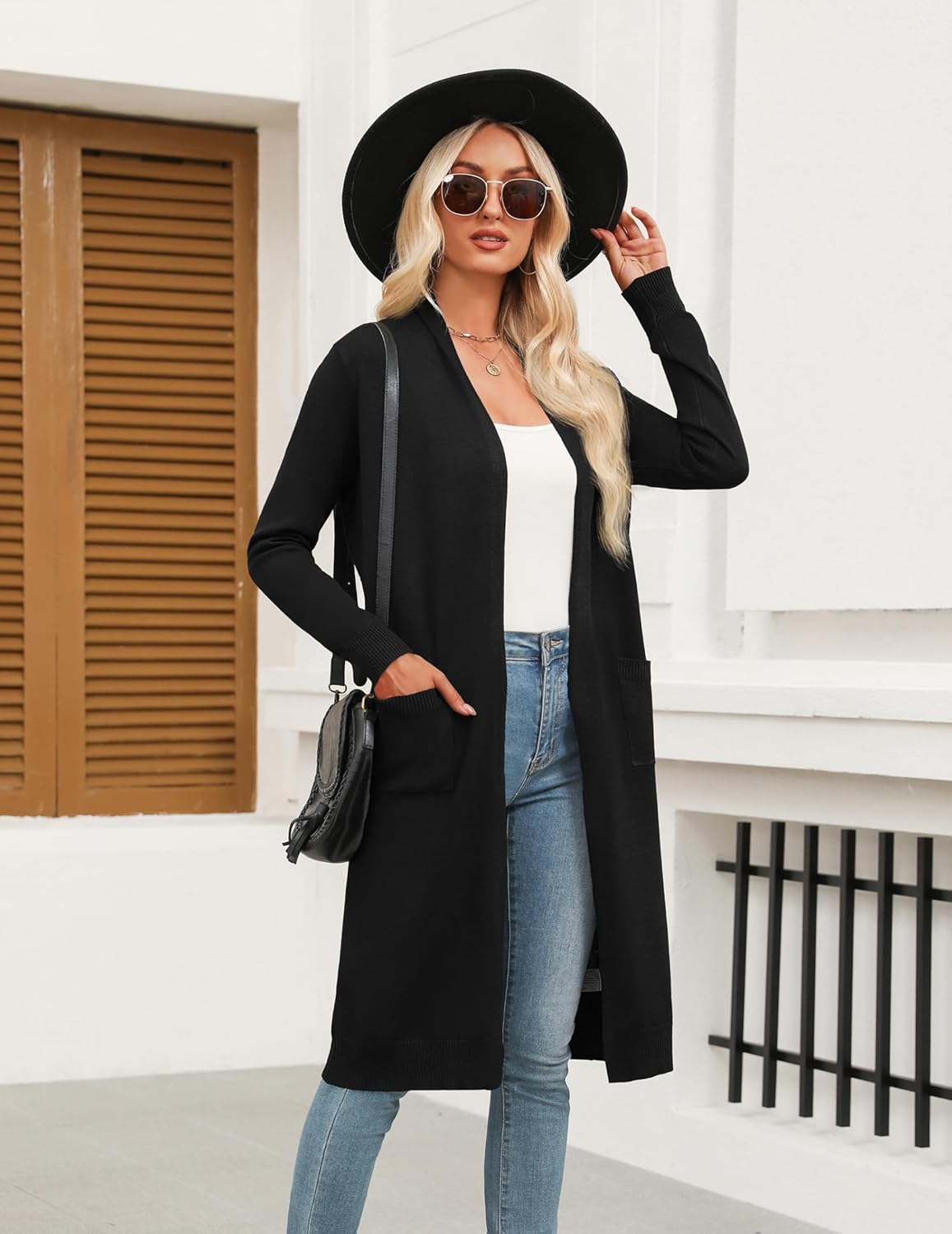 Zeagoo Women's Long Cardigan Sweaters Lightweight Sweater Long Sleeve Open Front Casual Knit Duster Cardigans with Pocket - Image 3