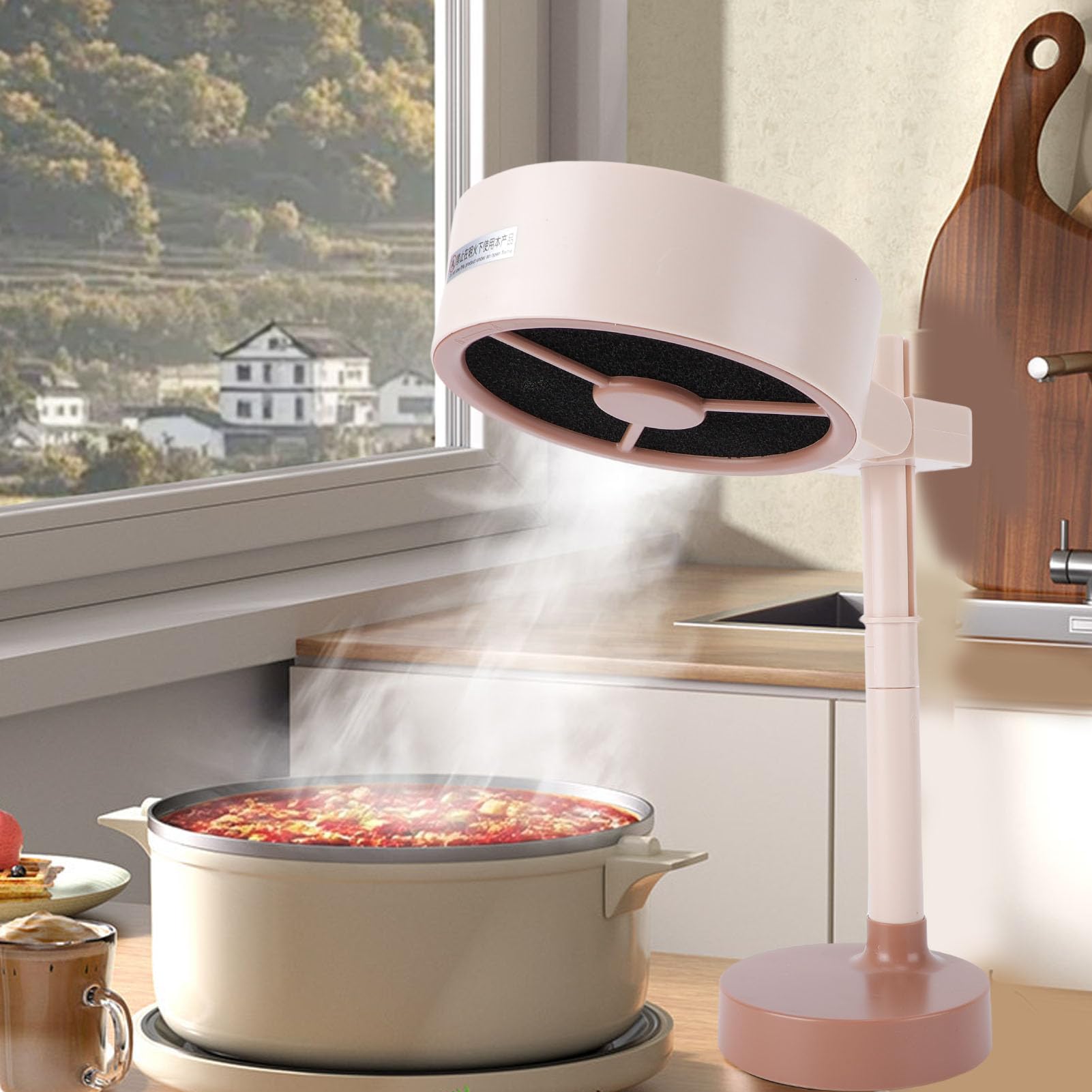 Fockety Cappe da da tavolo, aspiratore portatile da 800 ml, aspiratore per fumo con filtro, potente aspirazione, USB, piccola cappa da elettrica da banco per dormitorio