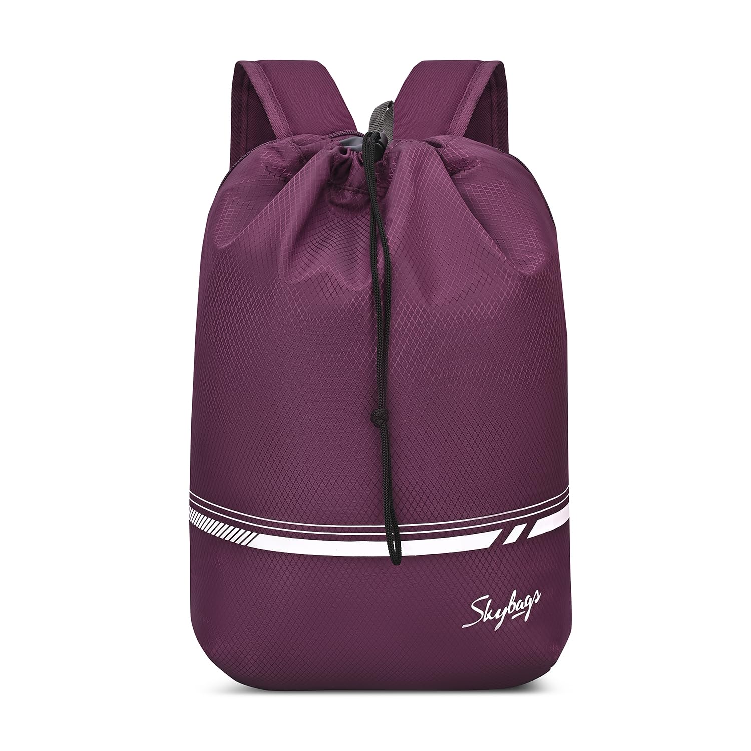 skybags Smol 15L Casual Drawstring Daypack | Premium Diamond Pattern Premium Polyester Backpack with 2 Compartment & Padded Back Panel | Gym, Travel & Everyday Bag | Backpack for Men & Women-picture-10