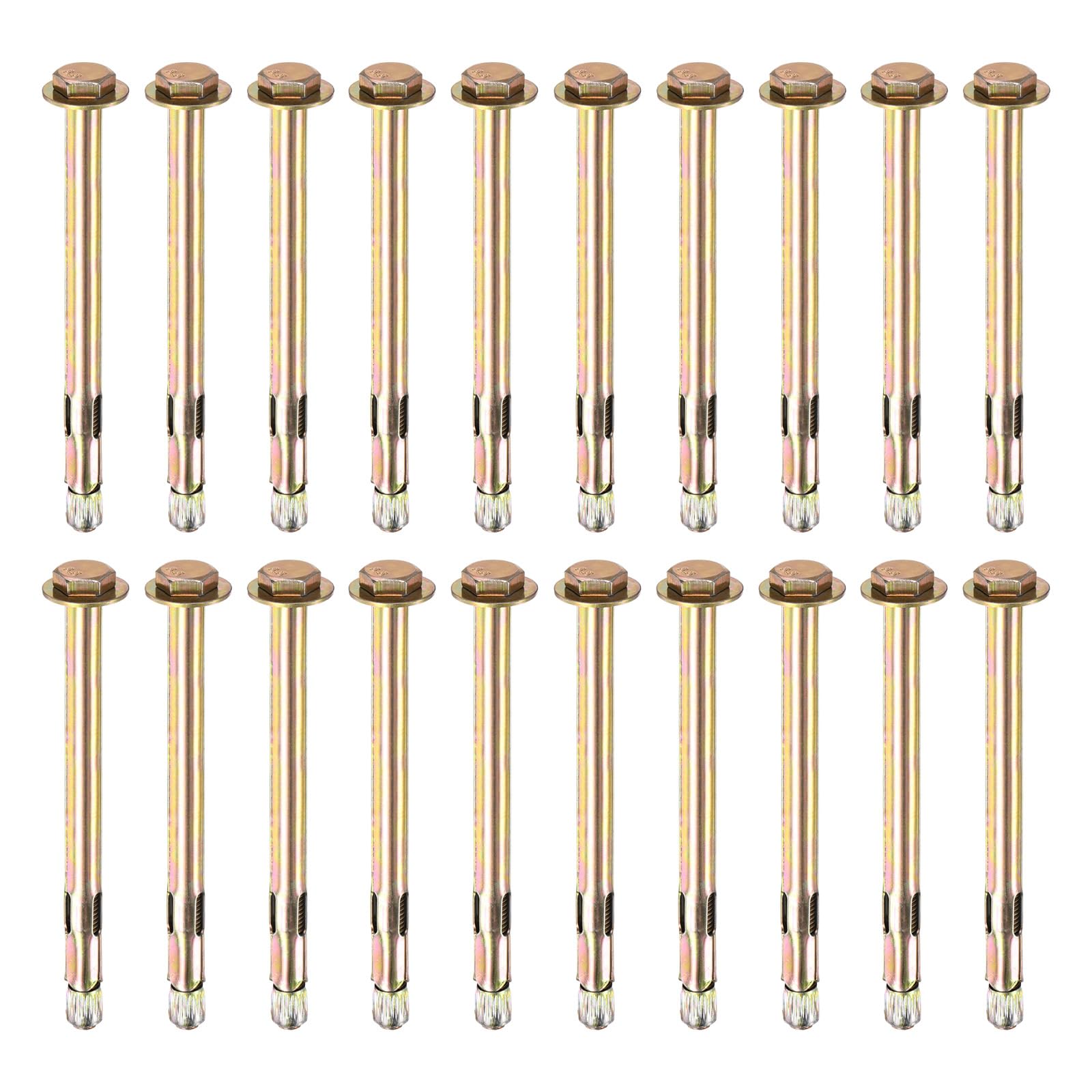 M METERXITY 20-Pack Tornillo De Expansión Hexagonal M8x120mm Hierro Galvanizado Acero Al Carbono Tornillos De Expansión Hexagonal Externos Tornillo Metálico Anticorrosión Para Paredes