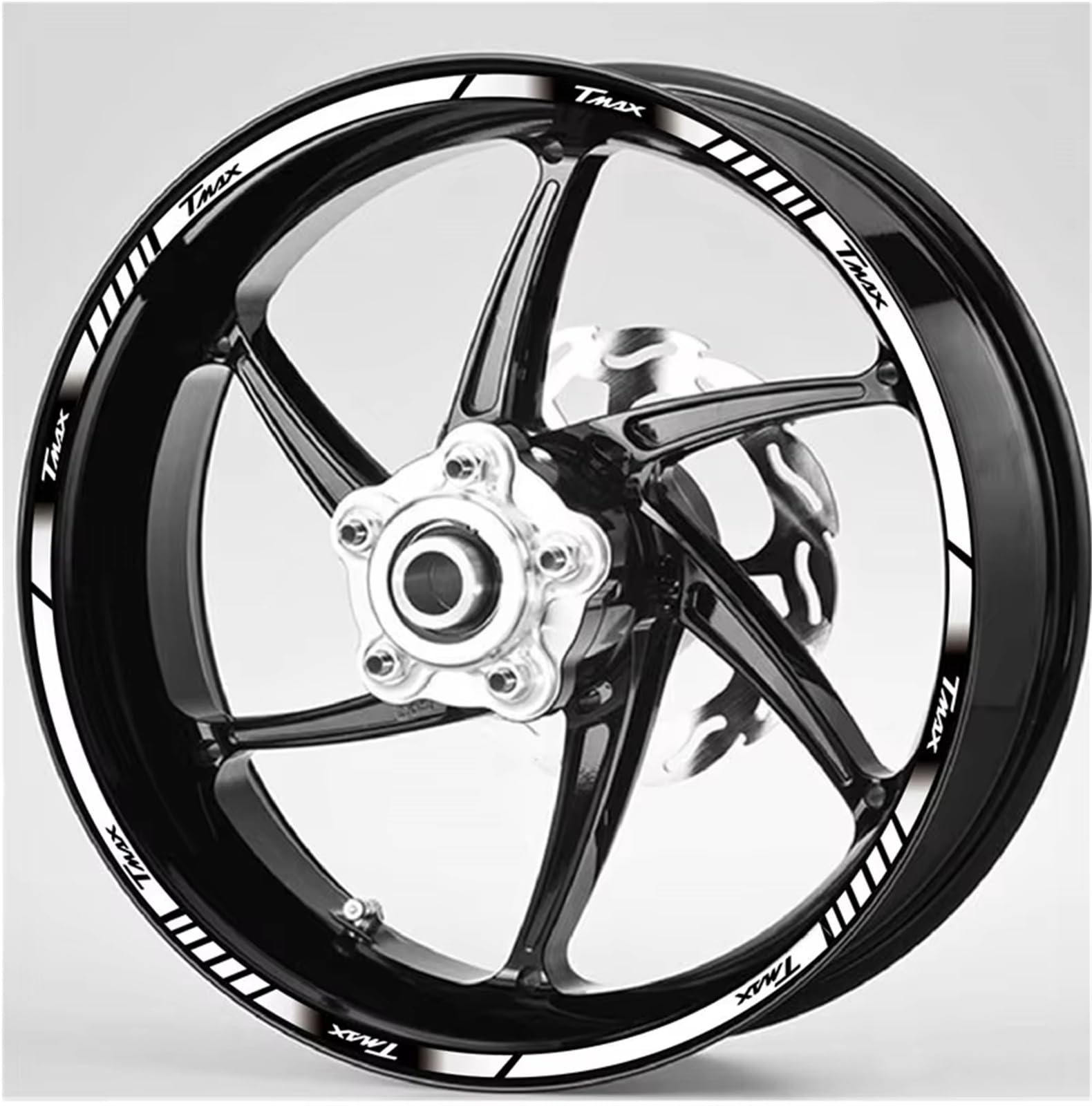 Motorrad Vorne Hinten Reifen Aufkleber Reflektierende Rad Decals Aufkleber Für TMAX500 TMAX530 DX SX T-MAX560(Red)