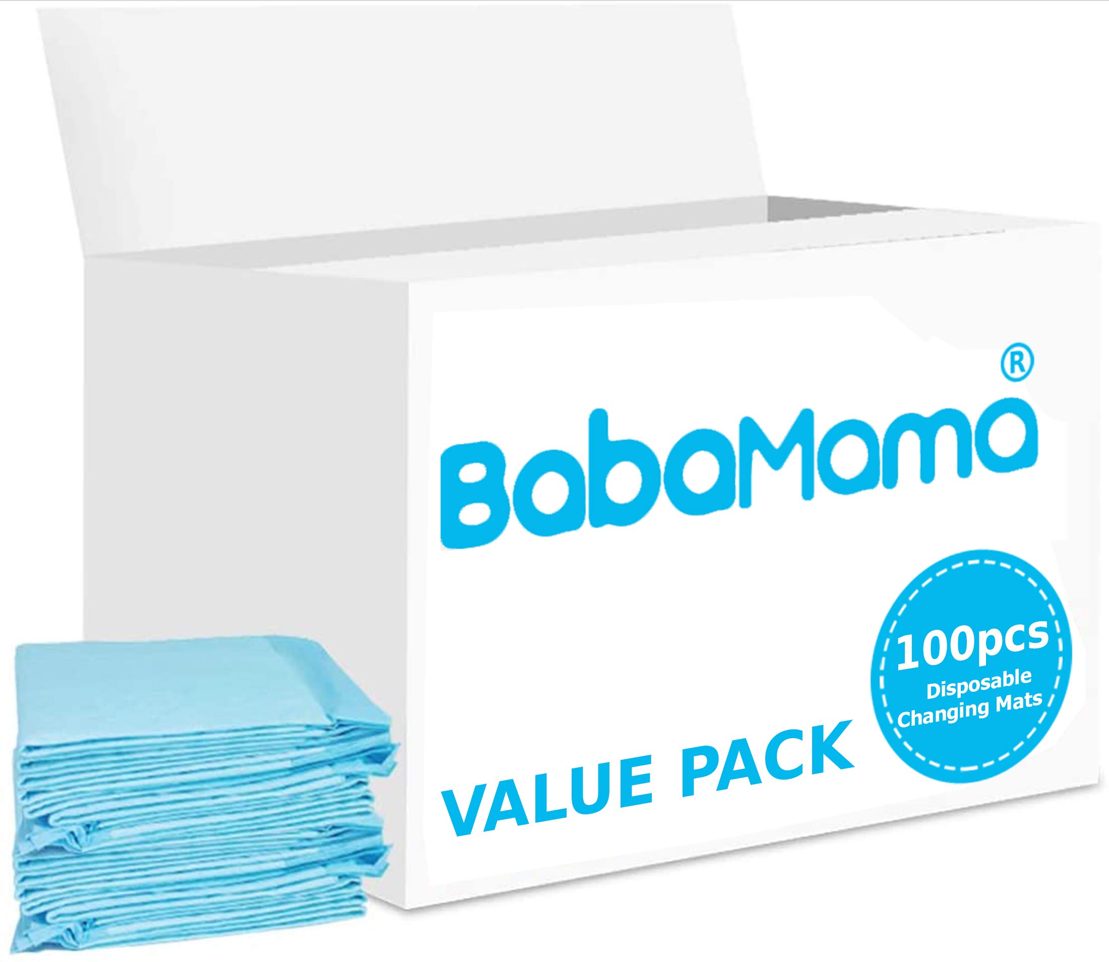 Babamama Disposable Changing Mats Value Pack (100 PCS), Nappy pad, Pet Changing pad, Pet training pad, Baby diaper mat, Nappy pad pet training pad