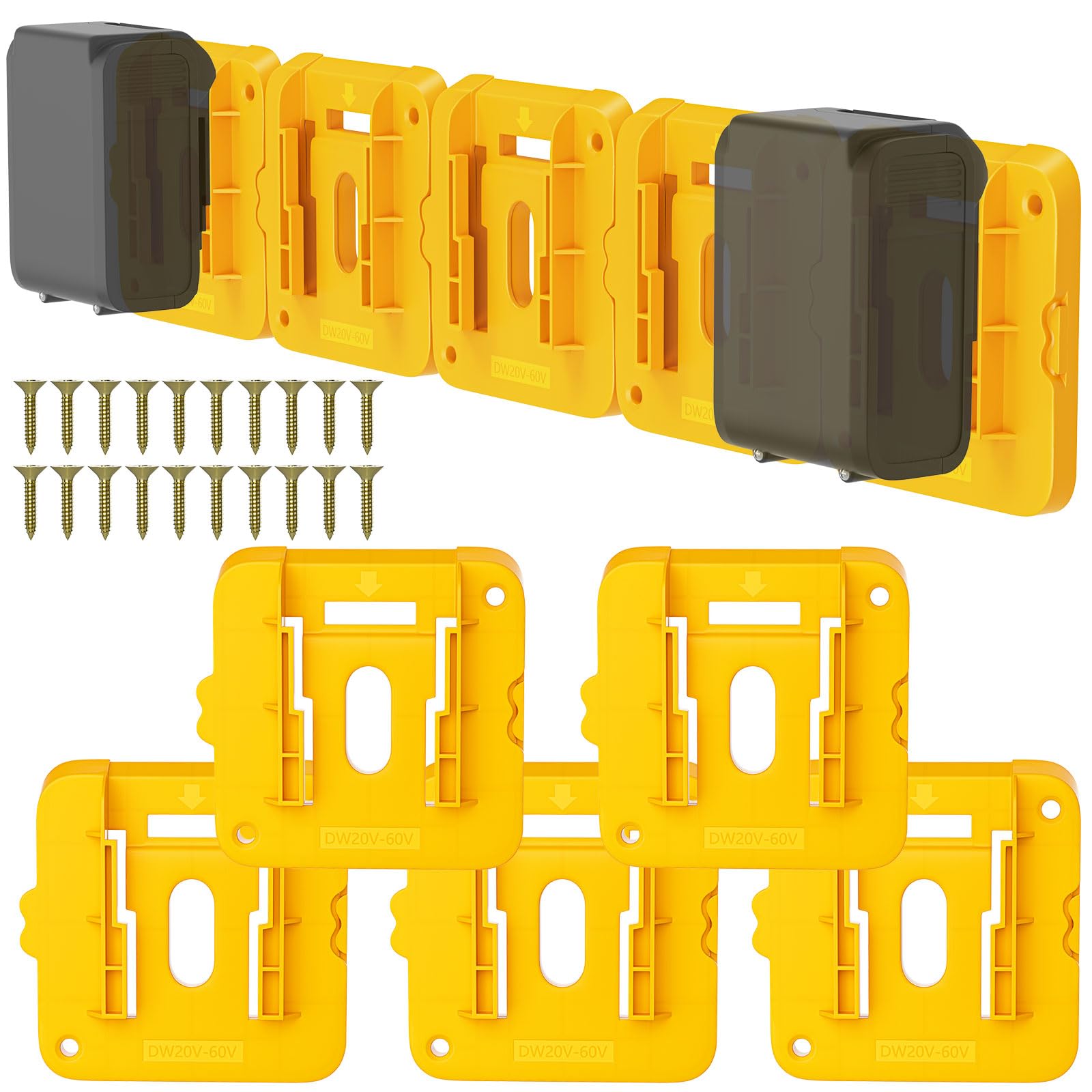 Crtbelfy Batteriehalterung, Kompatibel Mit Dewalt 20 V 60 V Akku-Dock-Halter, Passend Für DCB200, DCB203, DCB206 Batterien, 10 Stück