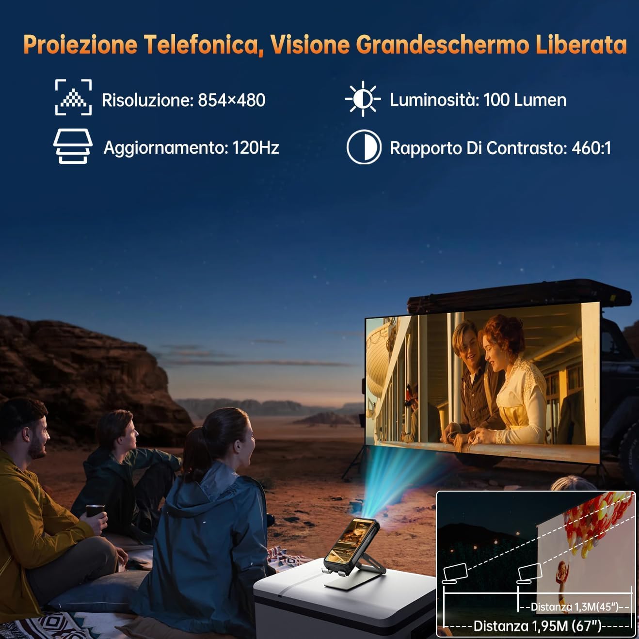 Oukitel WP100 Titan 5G – Smartphone Robuste 16/512GB, Projecteur Intégré, Batterie 33000mAh