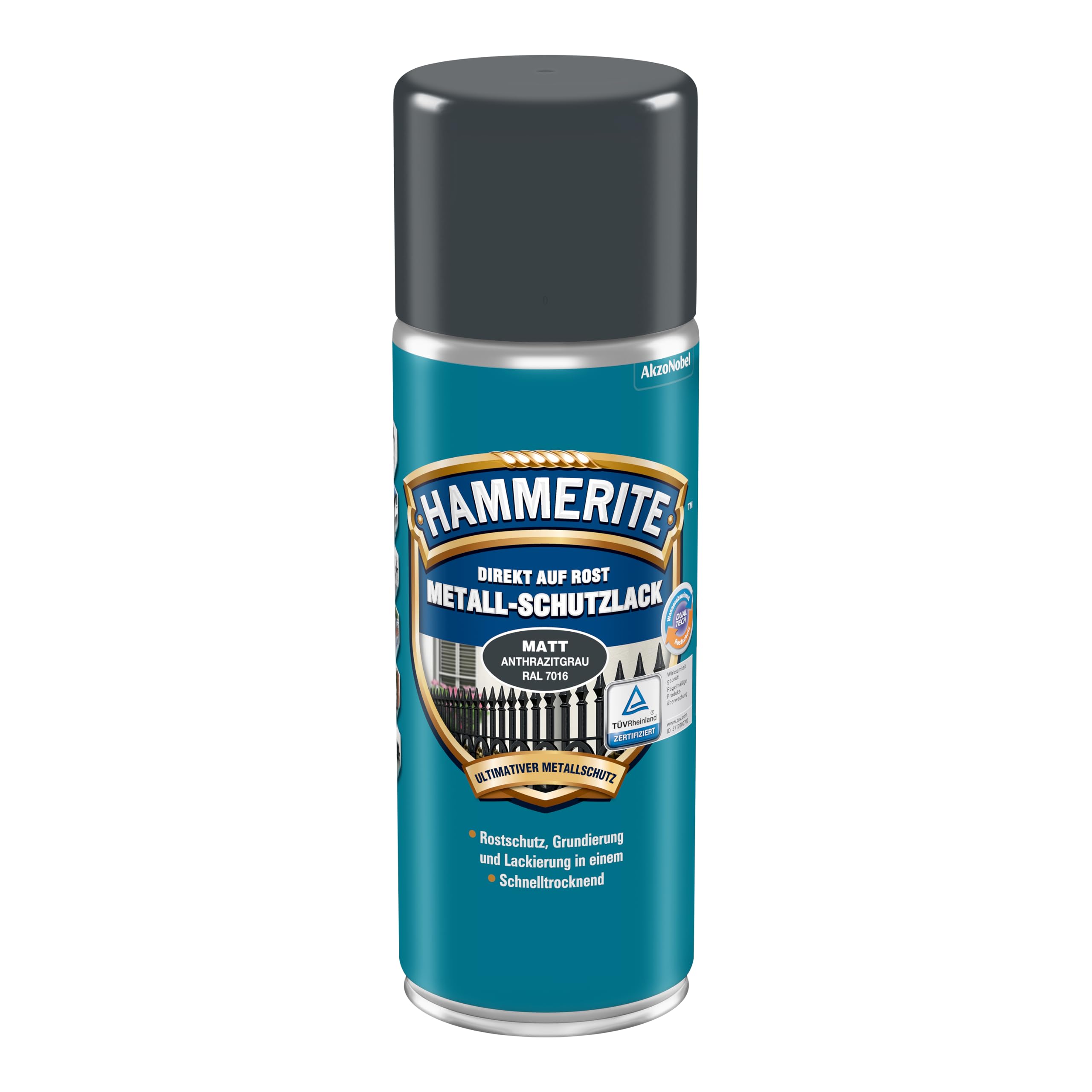 Hammerite Metallschutzlack Spray Matt, Anthrazitgrau, 400ml