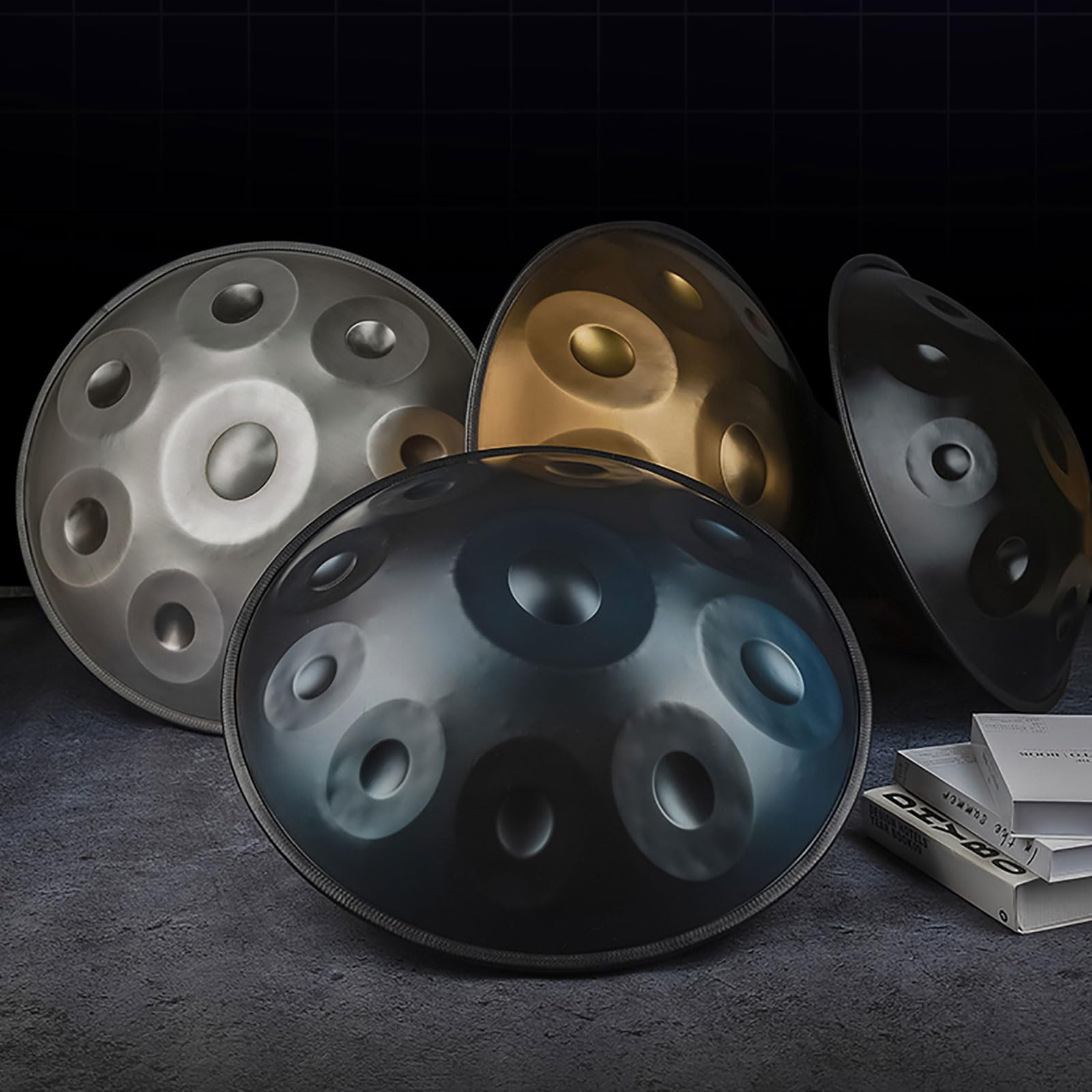 Zungentrommel für Musikinstrumente, 432-Hz-Handtrommel, handgefertigte Hohltrommel, Handpan-Stahltrommel mit Halterung, Aufbewahrungstasche, Trommelstöcke, staubfreies Tuch, 9 Töne/10 Töne/12 Töne