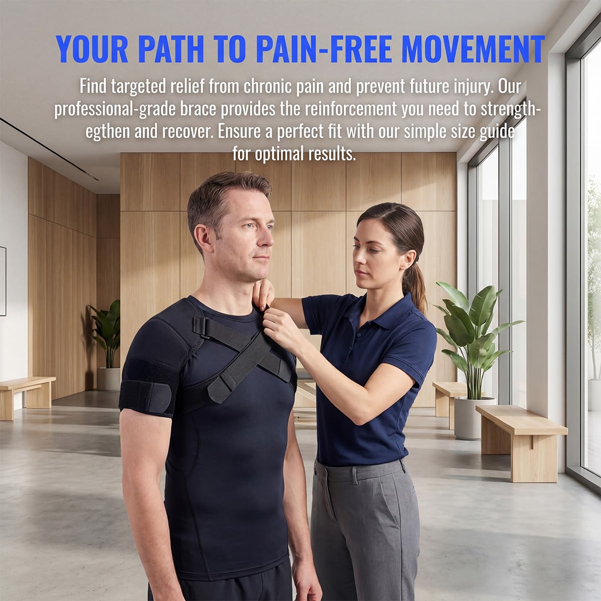 Adjustable Double Shoulder Brace for Women and Men,Black Shoulder Brace for Sleeping,Double Shoulder Support for Stabilize Limb Movement During Sleep and Relieve Rotator Cuff Tears,Frozen Shoulder