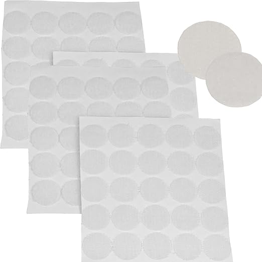 BlueDot Trading Hook & Loop Fastener Sticky Dot Adhesive Backed Coins Perfect for DIY, Home, Crafts, Office, School or Classroom, 3/4", Quantity 50, White