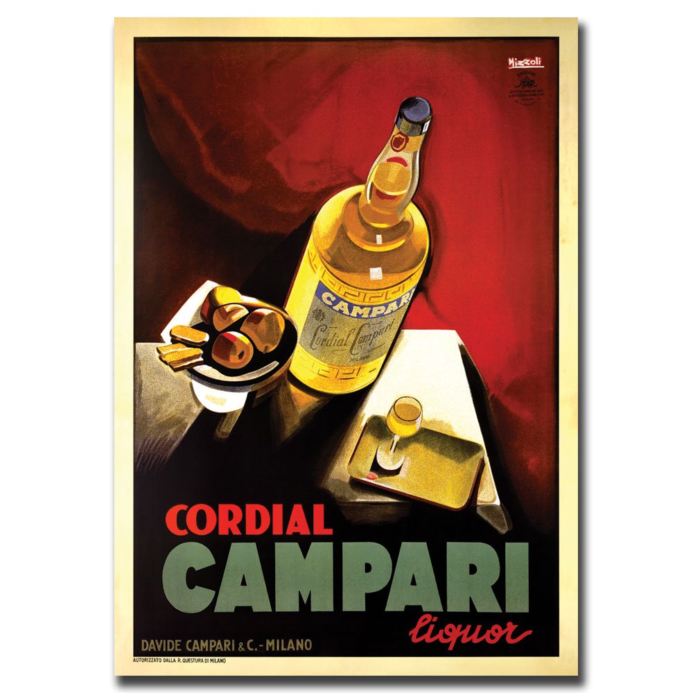 Amazon｜Trademark Art Cordial Campari Liquor Canvas Art 26