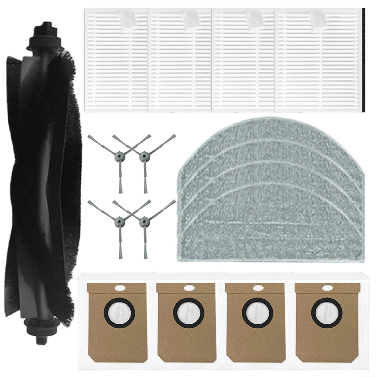 Kit de piezas de repuesto para aspiradora Hoover HG4 Hydro - 4 filtros, 4 paños de fregona, 4 cepillos laterales, 4 bolsas de polvo, 1 cepillo principal