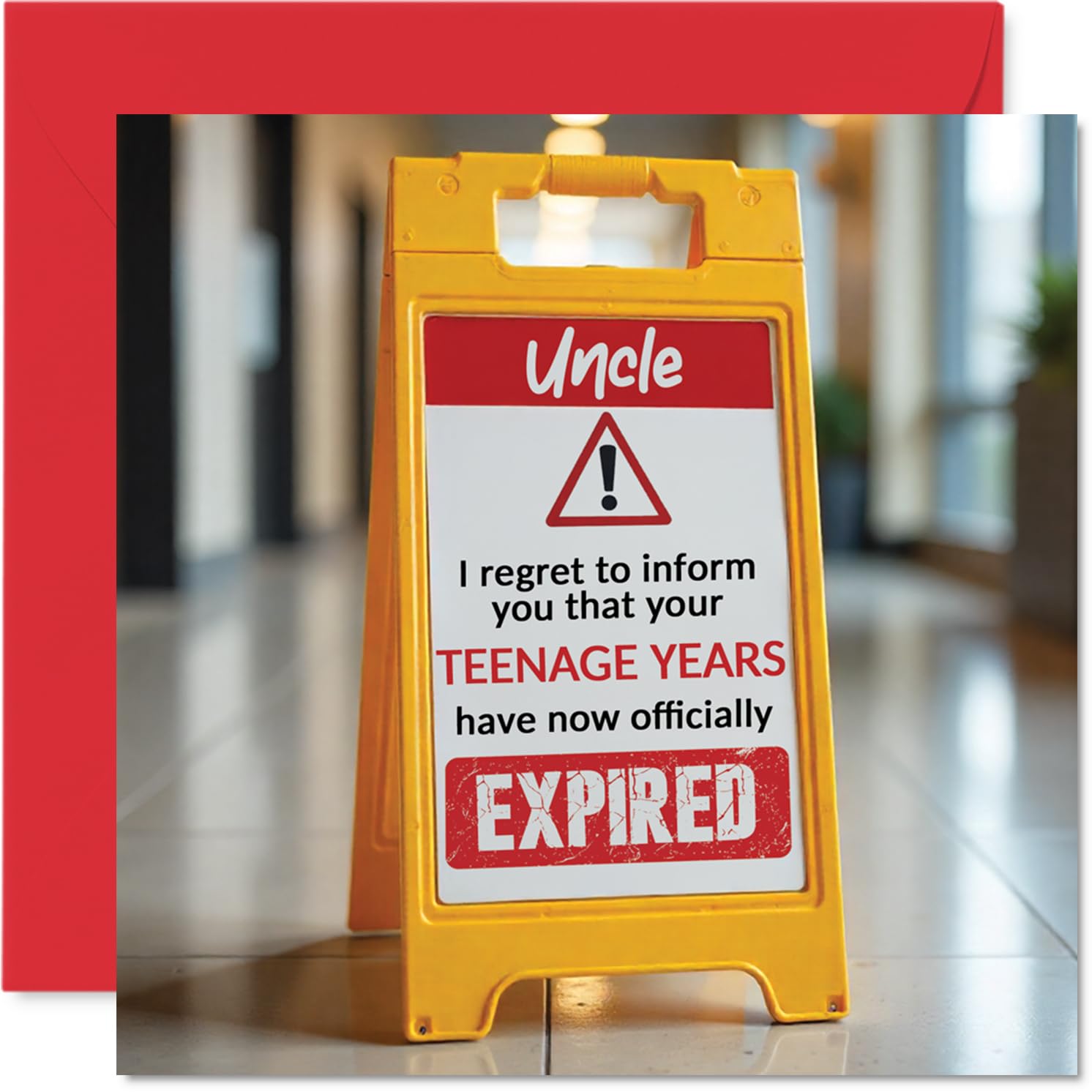 Funny 20th Birthday Cards for Uncle - Your Teens Have Expired - Happy Birthday Card for Uncle from Nephew Niece, 145mm x 145mm Banter Joke Humour Bday Greeting Cards Gift
