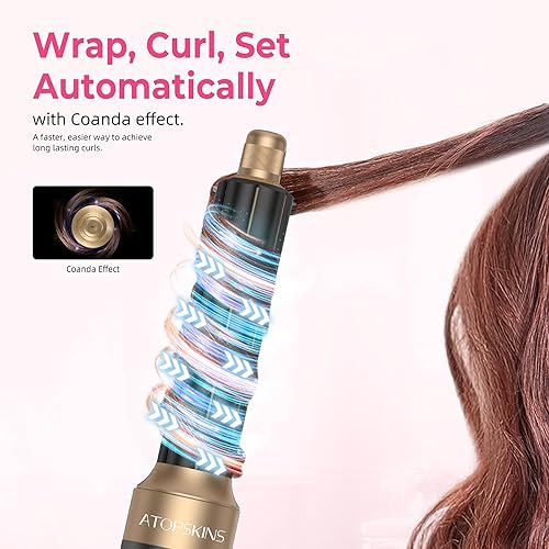 Miniatura 4 de Cepillo secador de pelo 7 en 1, cepillo de aire caliente de 110,000 RPM con moldeador de pelo de iones negativos para secado rápido, alisado y