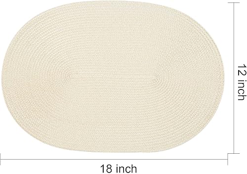 Miniatura 3 de AHHFSMEI Juego de 4 manteles individuales para mesa de comedor, lavables, tejidos, de vinilo, antideslizantes, 18 x 12 pulgadas, resistentes al