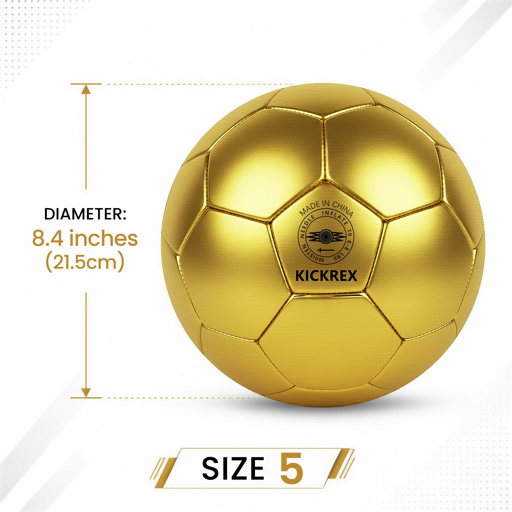 Amazon.co.jp: Linkidea サイズ5 ゴールドサッカーボール、フリー