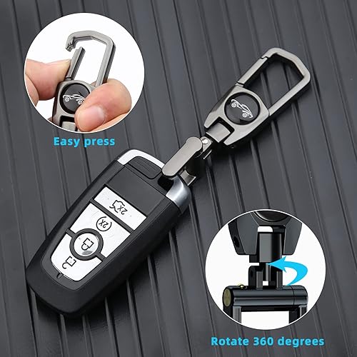 Miniatura 4 de Llavero de metal para automóvil, resistente con 2 llaveros desmontables, clip para llavero para llavero, accesorios para hombres y mujeres