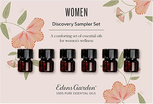 Edens Garden Woman Discovery Sampler - Juego de 6 aceites esenciales, paquete de muestra de aromaterapia pura (para difusor) - Juego de 6