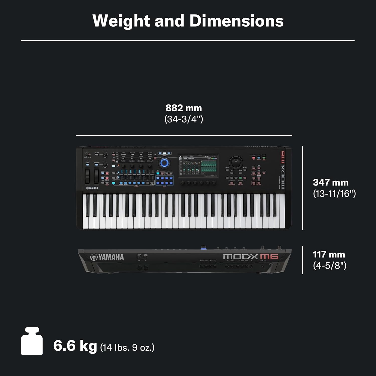 Yamaha 61-Key Music Synthesizer with Improved Keyboard Action, Performance Focused for Next Generation Sound Exploration, Expressive Control and Optimized Workflow MODX M6
