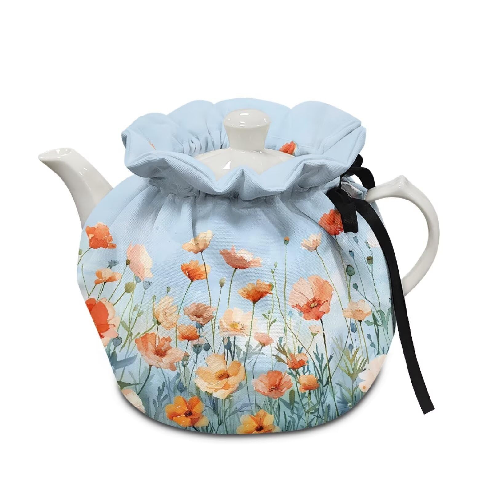 Urndoeng Teapot Thermic Cover Floral Prints Under The Sky Tea Cosy For Teapot Insulated For Protecting Kettle Coffee Pot Ideal To Keep Warm At Breakfast Kitchen And Coffee Table Decorations