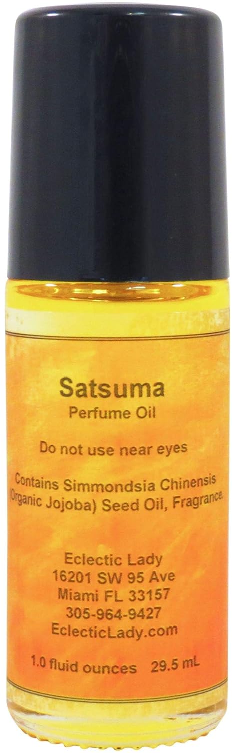 Eclectic Lady Satsuma Perfume Oil, 1.0 Oz Portable Roll-On Fragrance with Long-Lasting Scent, Delightful Essential Oils and Jojoba Oil For Daily Use