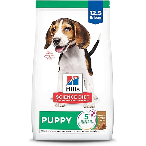 Hill's Science Diet Puppy, Puppy Premium Nutrition, Dry Dog Food, Lamb & Brown Rice, 12.5 lb Bag