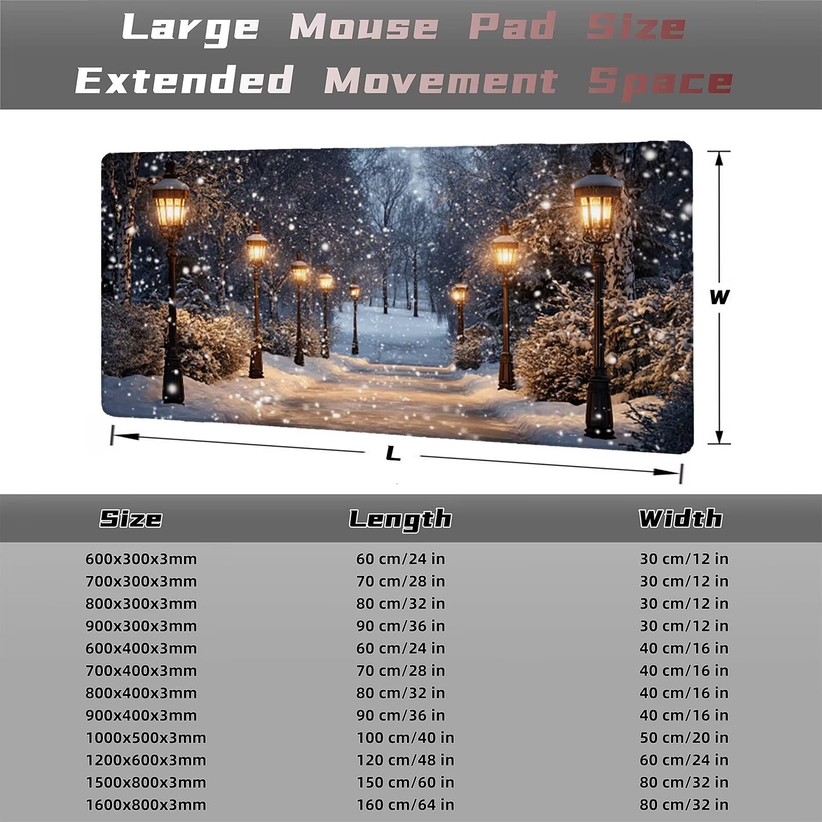 Podkładka pod mysz z płatkiem śniegu 1600 x 800 mm krajobraz podkładka pod mysz duża japońska podkładka pod mysz antypoślizgowa gumowa powierzchnia szwy na krawędziach mata biurkowa do dekoracji domu