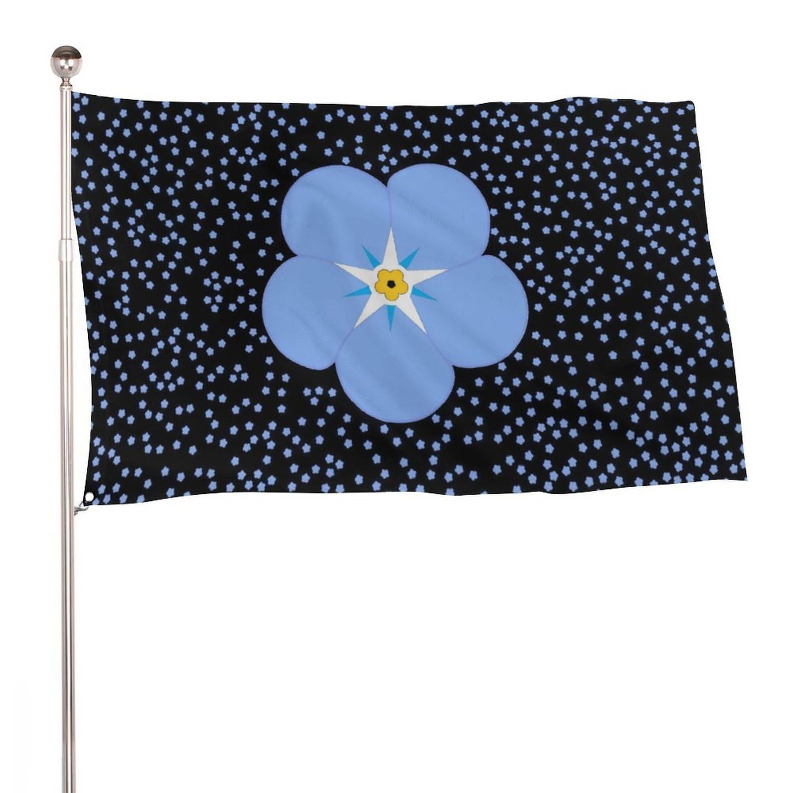 Alzheimer's Awareness Forget Me Not Polyester Flag 5x3 ft with 2 Metal Eyelets