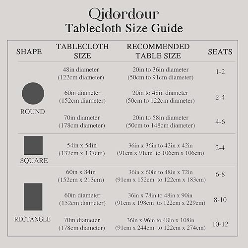 Miniatura 2 de Qidordour Mantel rectangular, 60 x 104 pulgadas, mantel de lino sintético, resistente al agua, a prueba de derrames, lavable, de poliéster, para