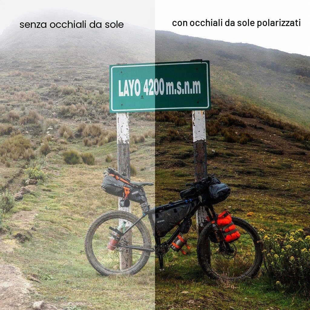 Urbanium Eyewear Modello Rio occhiali da sole sportivi con lenti graduate con lenti nere polarizzate in vari spessori