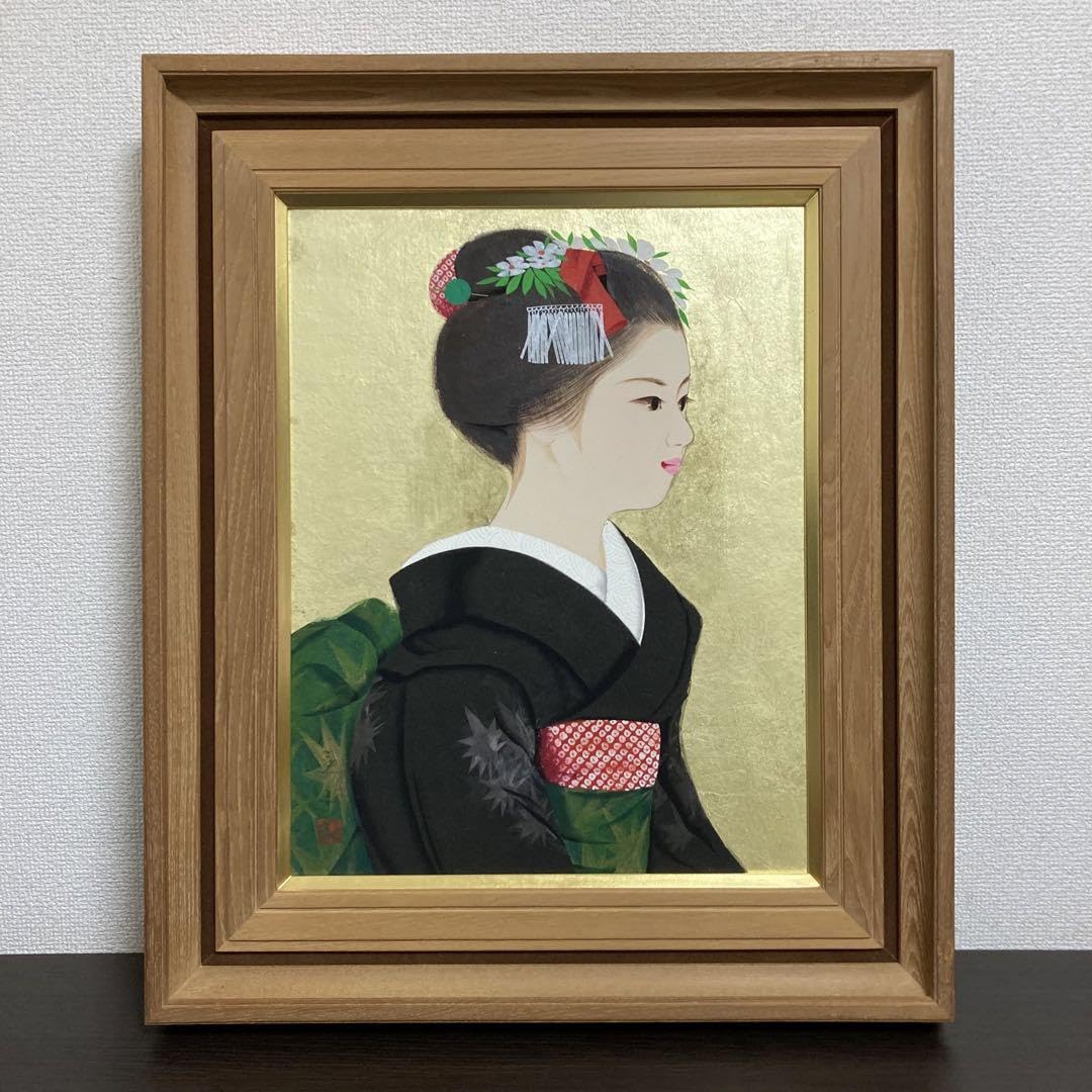 Amazon.co.jp: 真作保証 清水達三 舞妓 6号 直筆サイン 共シール 美人