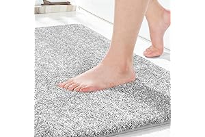 Yimobra Small Gray Rug - Plush Bath Mat for Warm, Safe, Non-Slip Comfort