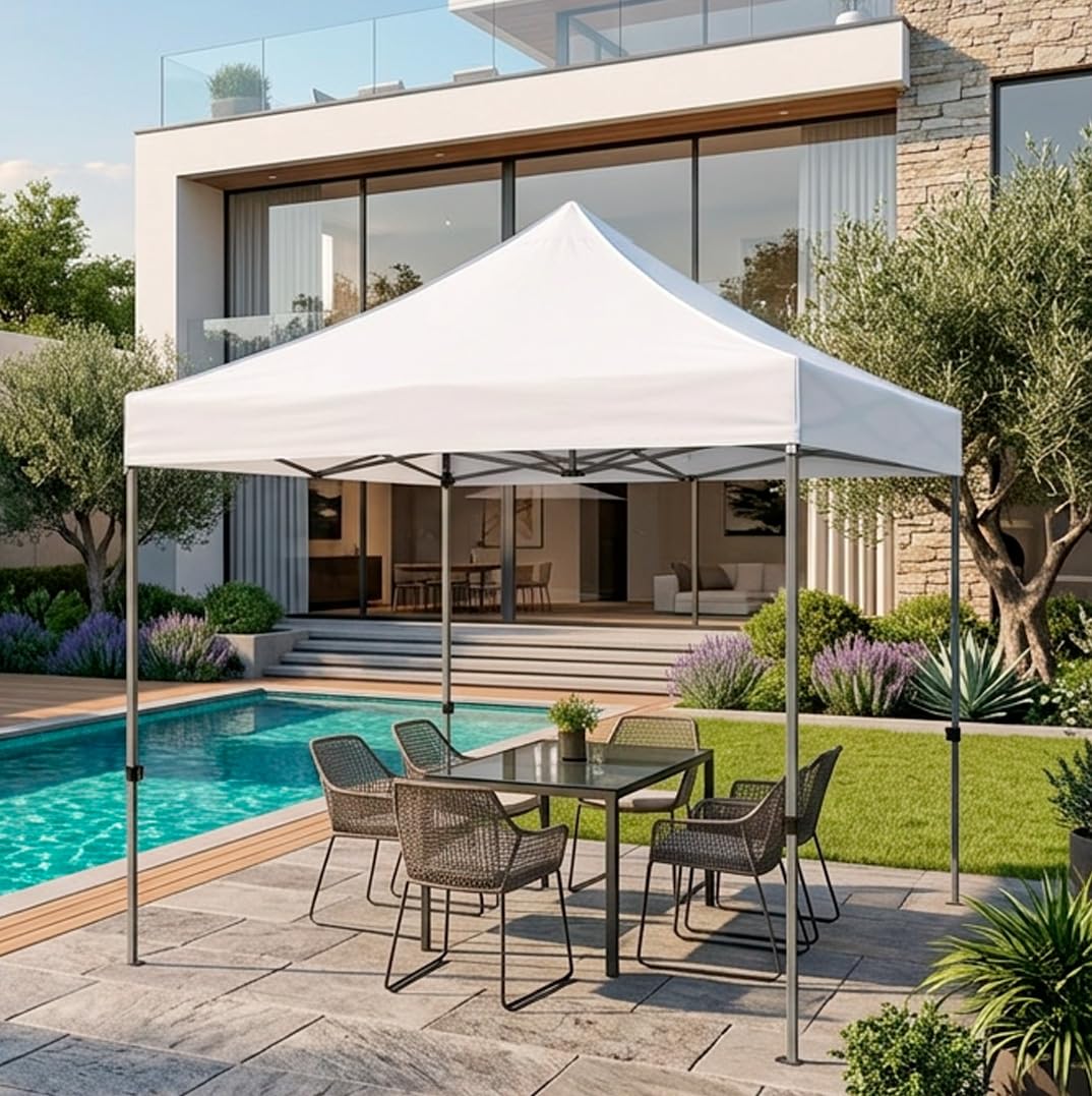 BRICOZONE Gazebo Professionale 3x3 Metri Pieghevole Impermeabile Struttura In Acciaio Rinforzata Telo Oxford 1200D PVC Protezione UV Sacche Zavorra Picchetti Corde E Borsa Custodia Giardino
