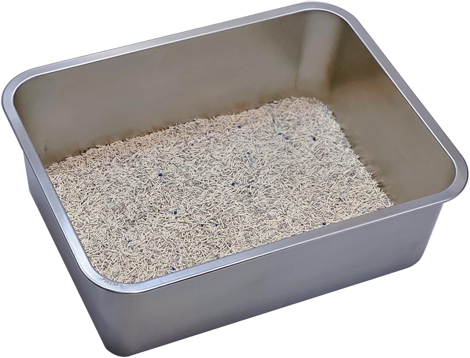 SUS304 Stainless Steel Food Grade 6" Deep Medium Cat Litter Box Corrosion Resistant Durable Pan 17.5" x 13.5" x 6"