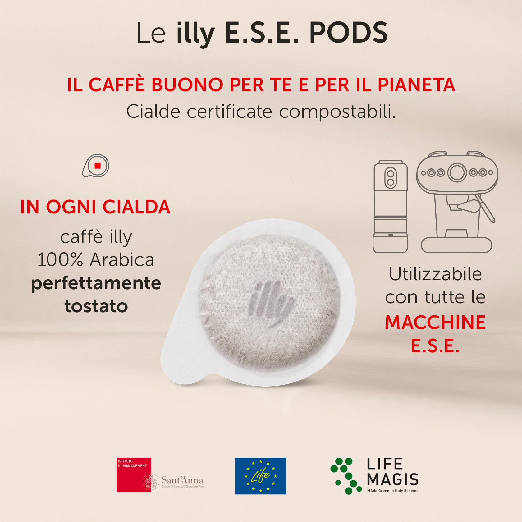 illy Café en monodosis E.S.E. Monodosis tostado Forte – 12 paquetes de 18 monodosis, total 216 monodosis