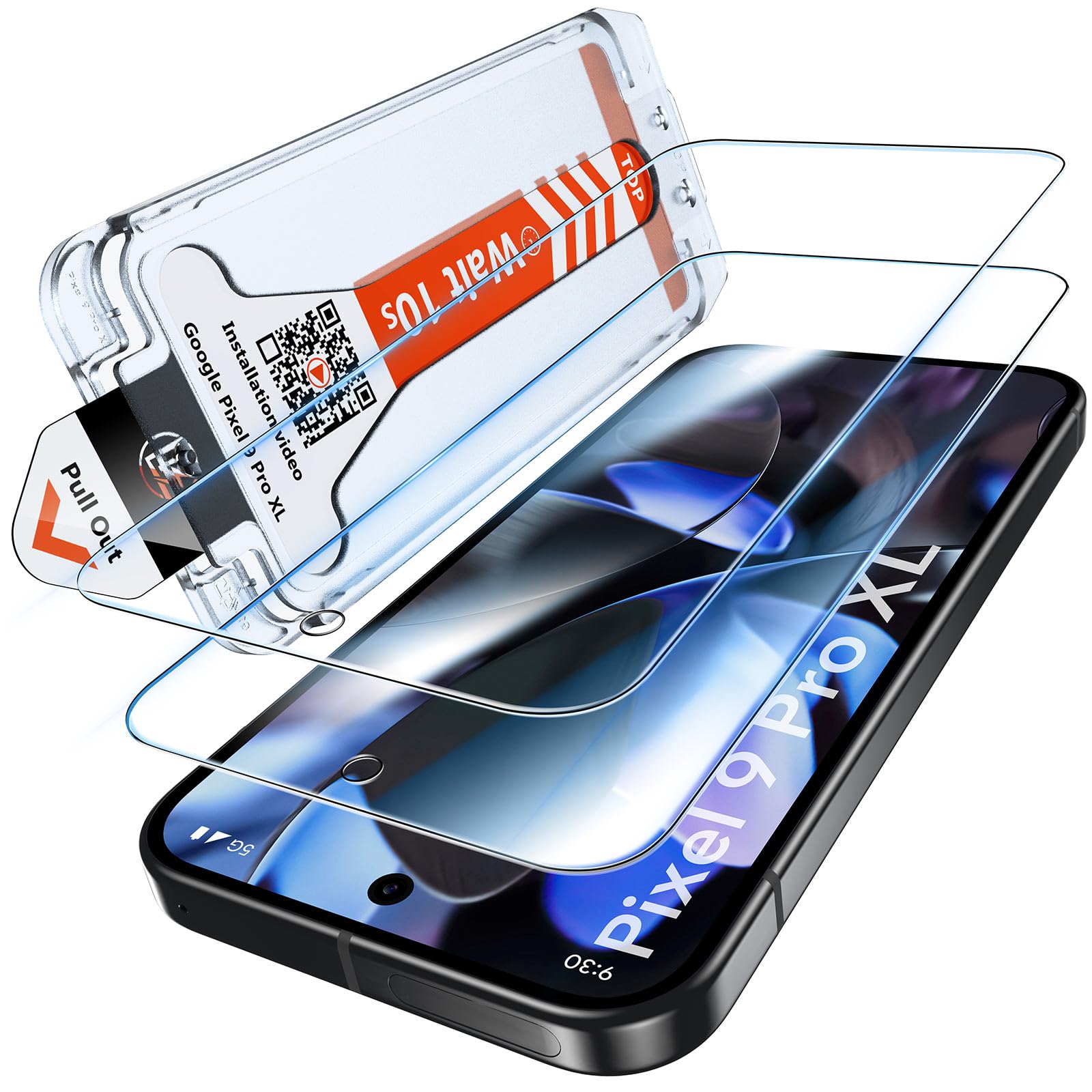 LK für Google Pixel 9 Pro XL Panzer Schutz Glas, 2 Stück Vollständige Abdeckung Schutzfolie, [Auto-Installation], 0 Staub & Blasen, Kratzfest, HD Hart Folie&Anti-Fingerabdruck für Pixel 9 Pro XL Foile