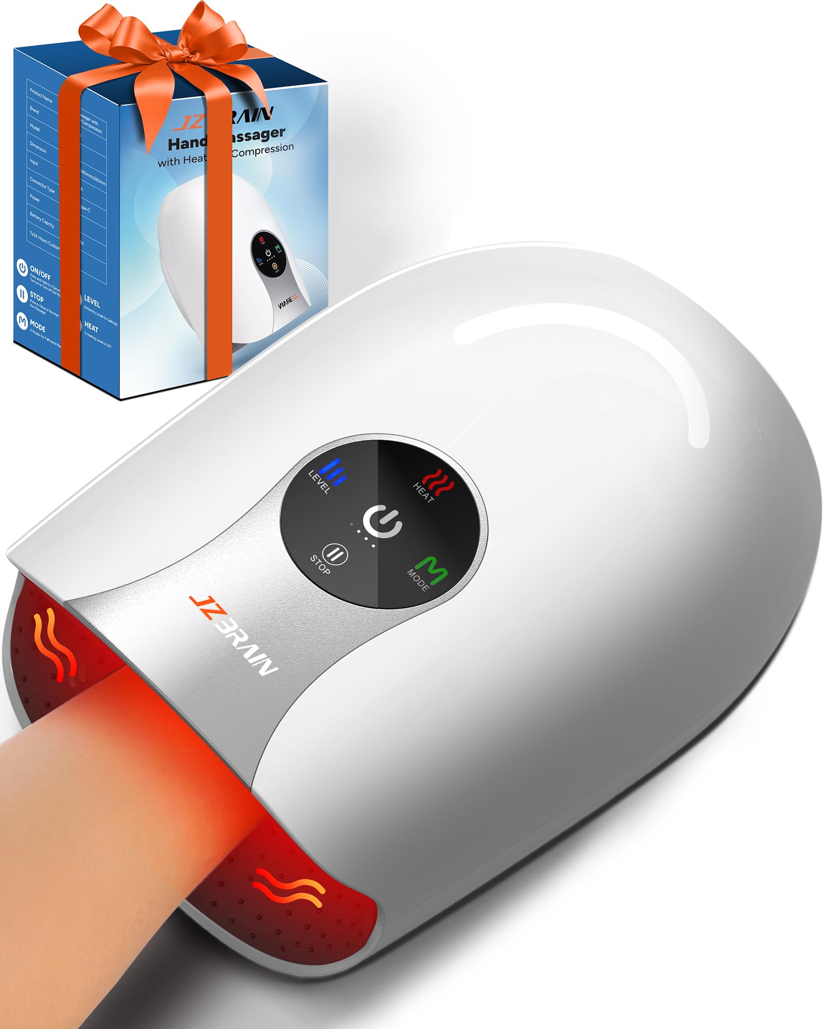 JZBRAIN Hand Massager with Heat and Compression :