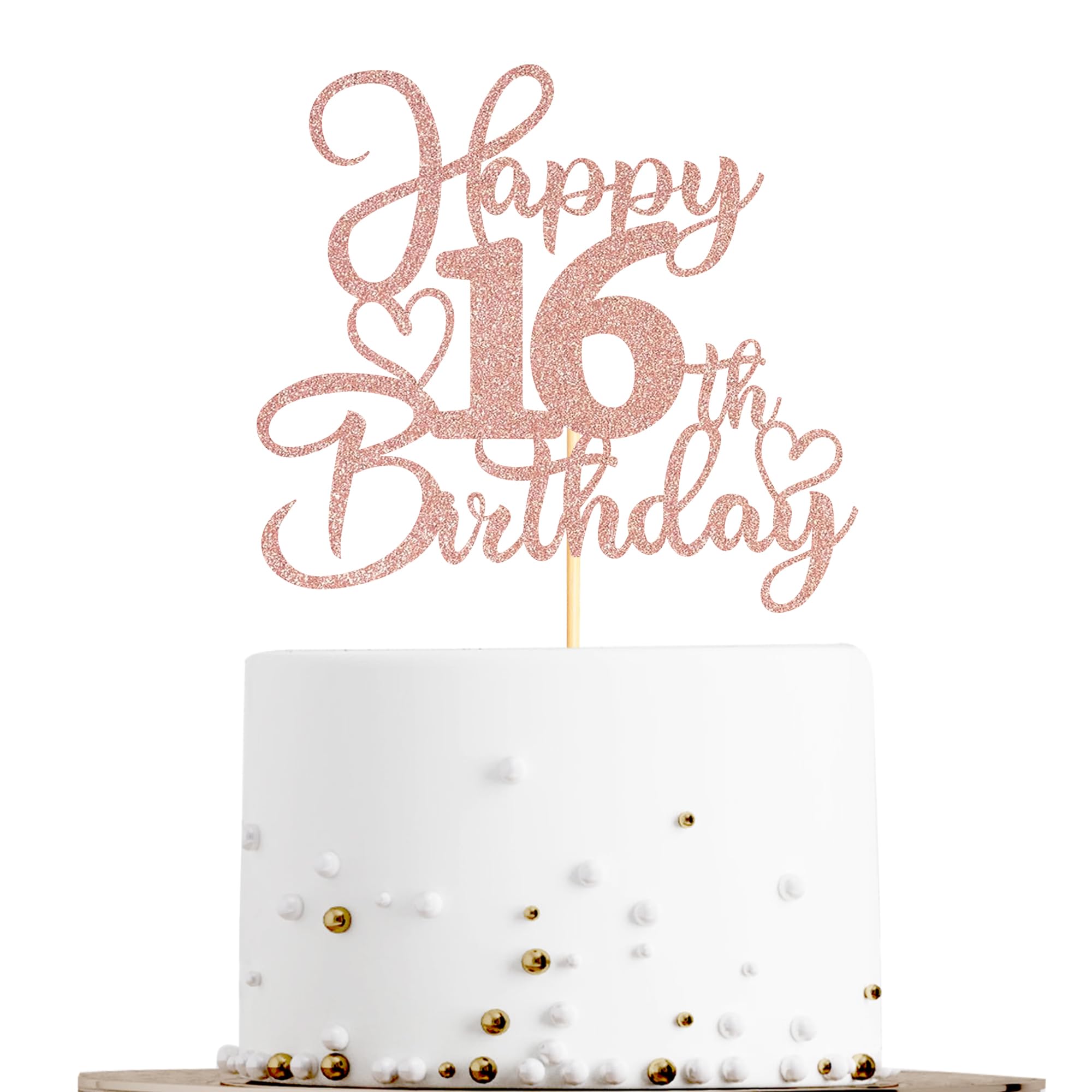Sotpot 1 Pack 16th Birthday Cake Topper Double-sided Rose - cake decorating supplies | Mubboo