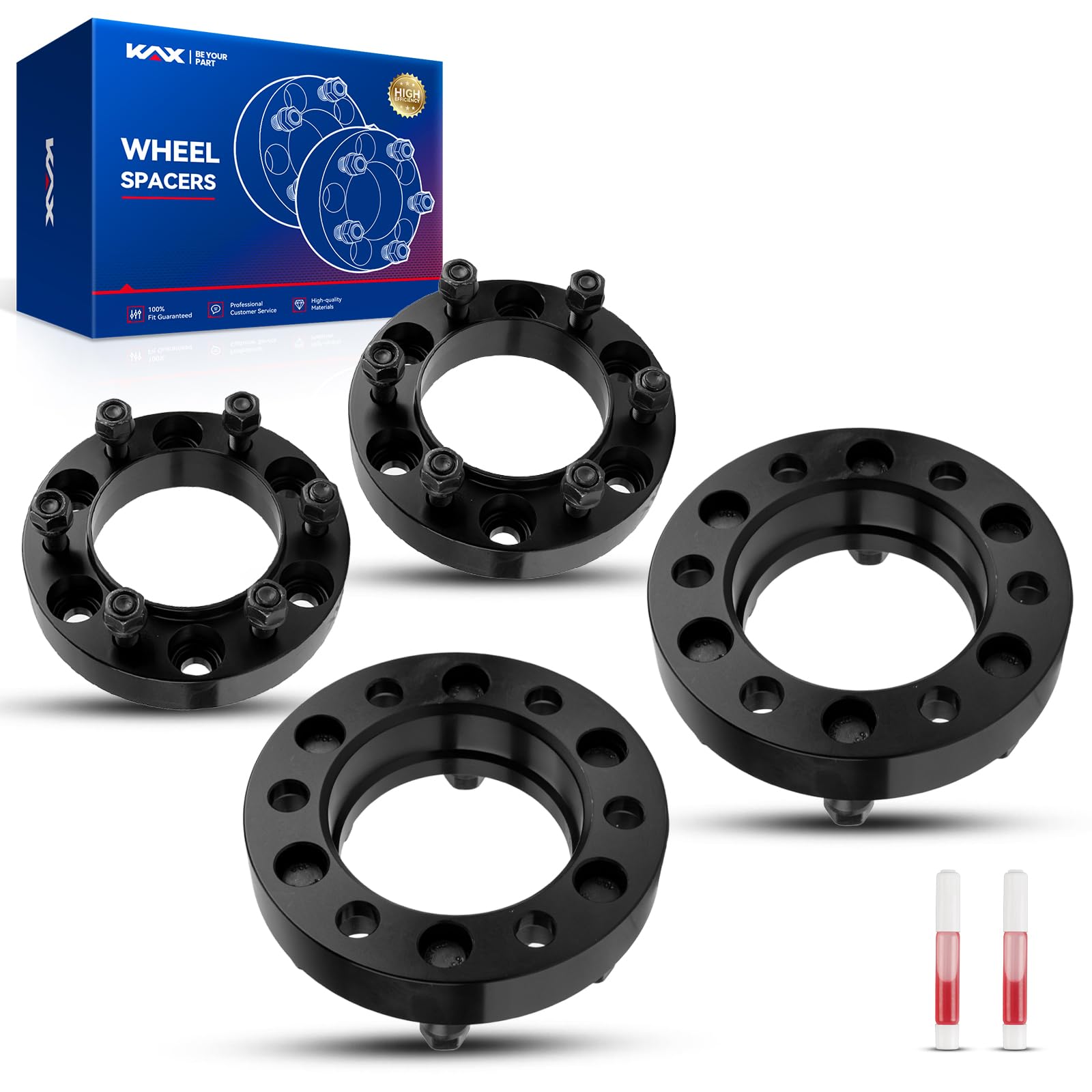 KAX 6x5.5 Wheel Spacers,1.25 inch 6 Lug Hub Centric Wheel Spacers fit for Tacoma, 4Runner, FJ Crui-ser, Tundra, GX460, Sequoia, GX470 with M12x1.5 Studs 106mm Hub Bore,4pcs