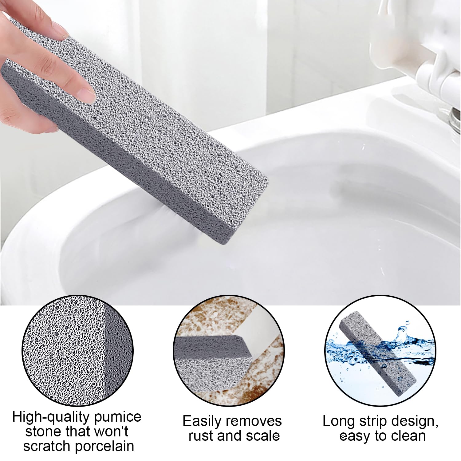 Brosse de Nettoyage en Pierre Ponce 4 Pièces Toilettes WC Carrelage Cuisine