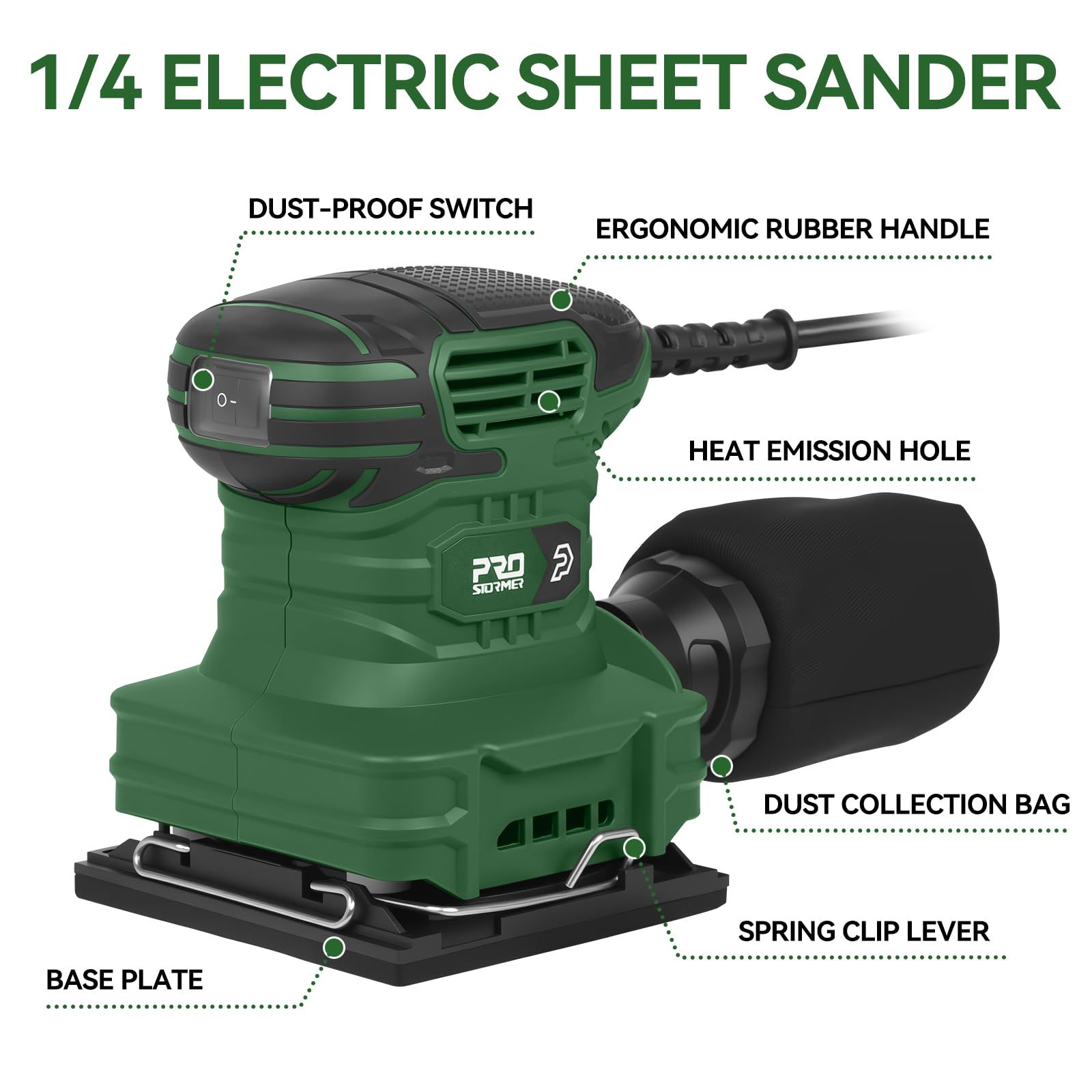 Prostormer Palm Sander - 14000RPM Electric Sander -2 Prostormer Palm Sander - 14000RPM Electric Sander -2