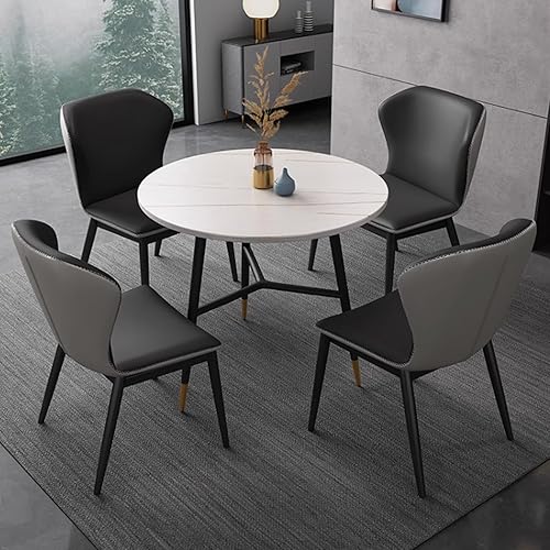 Miniatura 14 de YVYKFZD Juego de mesa y silla para sala de recepción de oficina, mesa redonda de conferencias para 4, mesa de centro compacta, juego de mesa de Gris