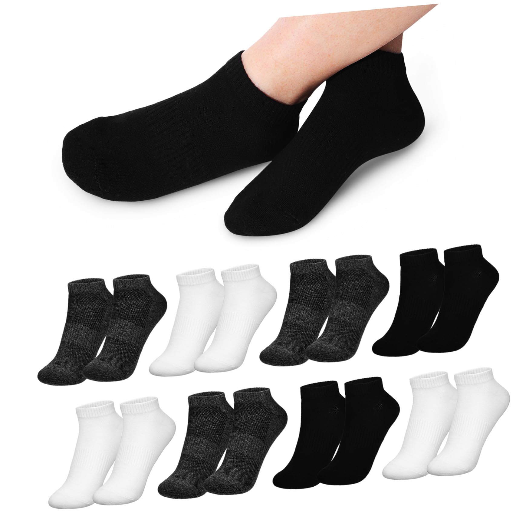 9paia Calzini Uomo Corti alla Caviglia in Cotone Traspirante Calzini Sportivi per Corsa Escursionismo Camminata Pack Diversi Colori