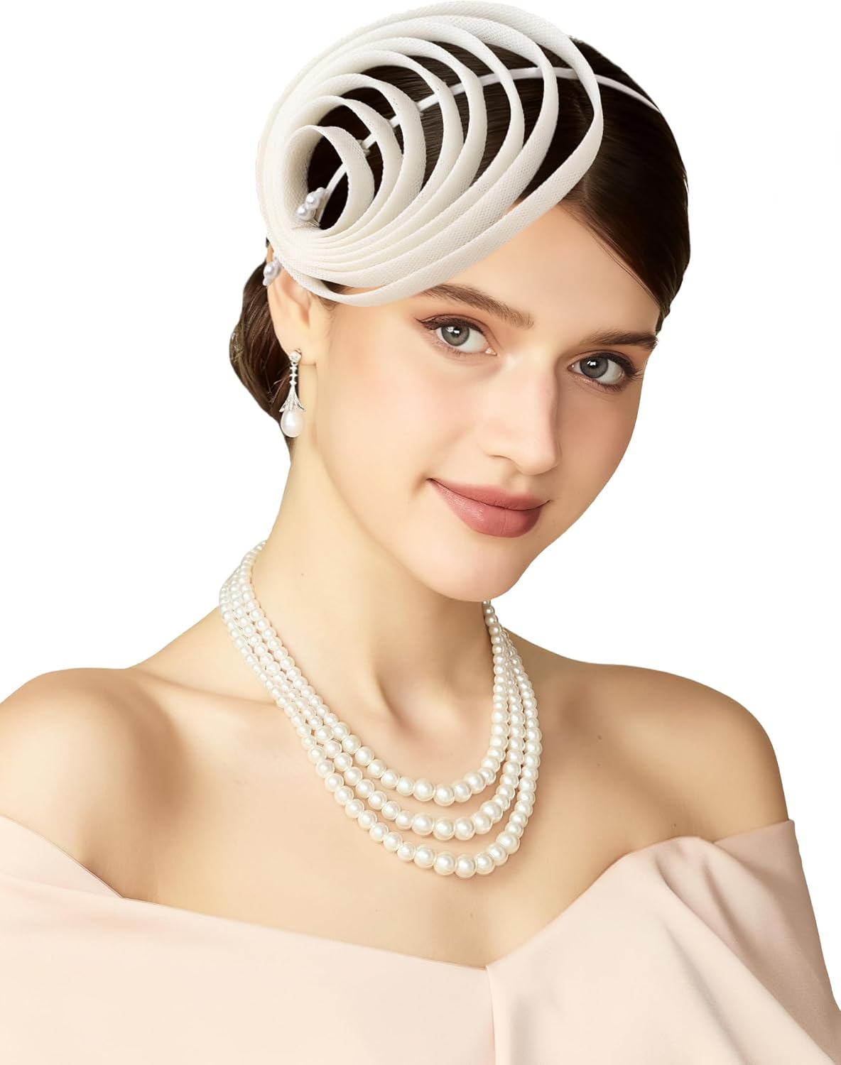 BABEYOND Fascinators Headband for Women - Multi Layered Tea Party Kentucky Fascinator Derby Hat Bridal Wedding Headpiece