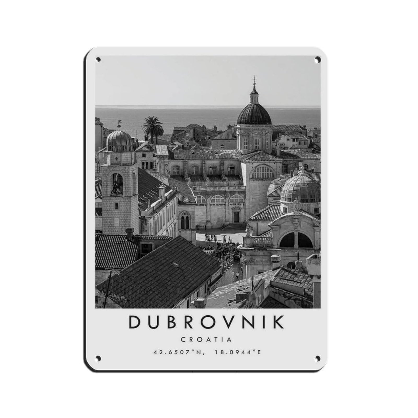Dubrovnik Travel, Dubrovnik Poster Tin Sign Vintage Metal Pub Club Cafe Bar Home Wall Art Decoration Poster Retro 12x16inch(30x40cm)