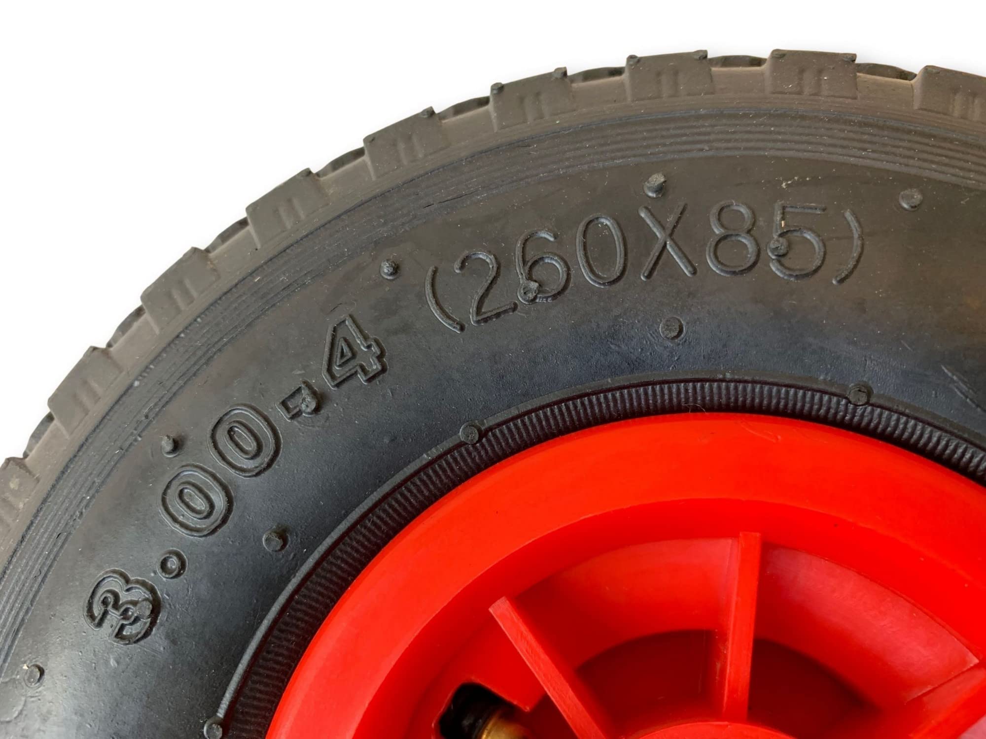 Lot de 2 Roue gonflable 260 x 85 mm (3.00-4) Diable / Chariot Alésage 20 mm