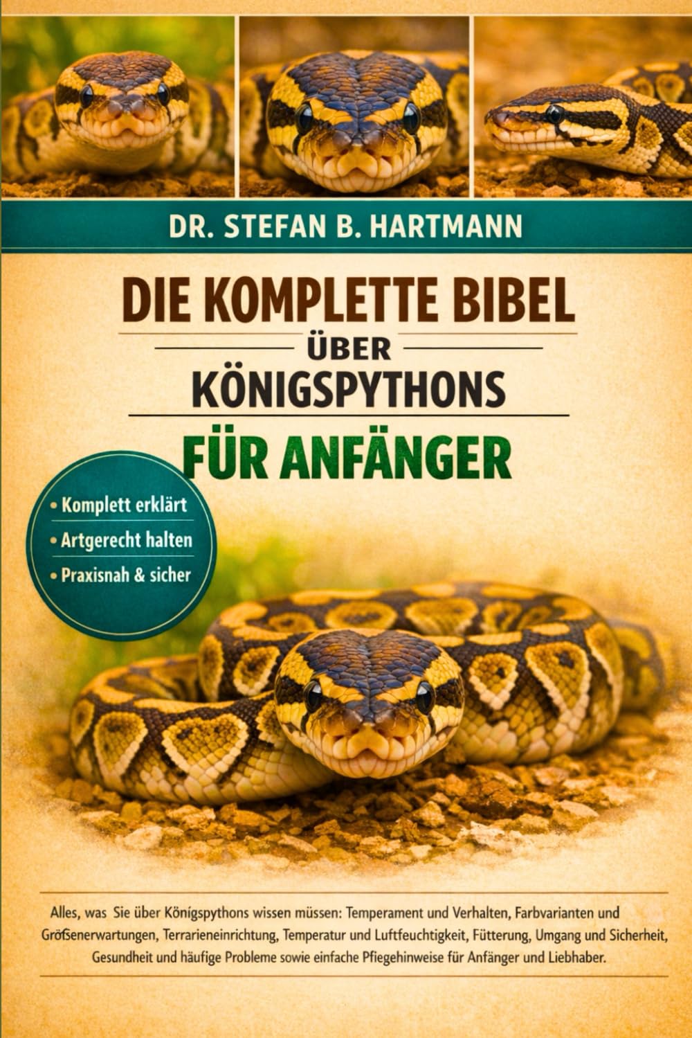 DIE KOMPLETTE BIBEL ÜBER KÖNIGSPYTHONS FÜR ANFÄNGER: Alles, was Sie über Königspythons wissen müssen: Temperament und Verhalten, Farbvarianten und ... Pflegehinweise für Anfänger und Liebhaber.
