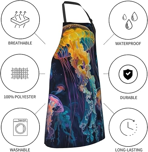 Miniatura 5 de Waterproof Apron With 2 Pockets,Kitchen Chef Aprons Bibs For Cooking Baking Painting Gardening Grooming