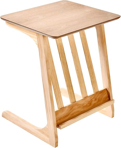 Amazon サイドテーブル おしゃれ ソファサイドテーブル ナチュラル Z型 パソコンテーブル マガジンラック付き 在宅勤務でソファで作業 サイドテーブル オンライン通販