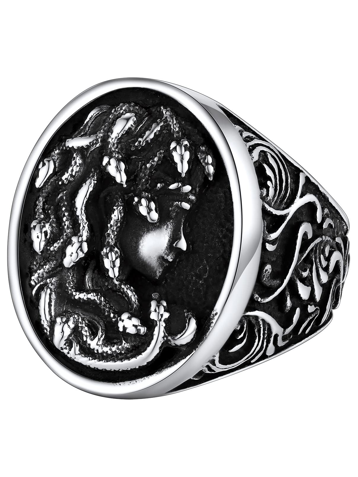 FaithHeartPunk Snake Rings for Men Women, Stainless Steel/18K Gold Plated Gothic Midi Ring Size 7-14, Sent with Gift Box