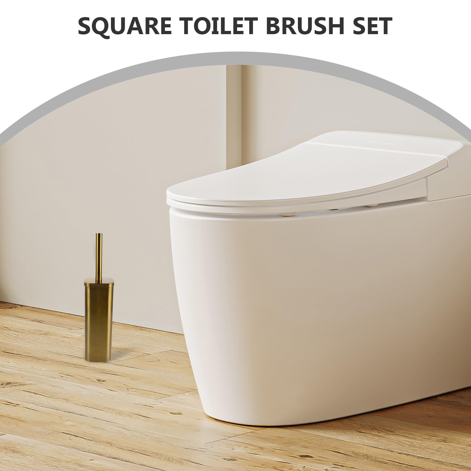Set scopino per WC in Acciaio Inossidabile con Supporto - Strumento per la Pulizia del Bagno con Manico Lungo - Salvaspazio per Pulizia e Decorazione Senza Sforzo